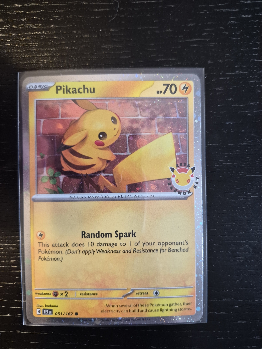 Pokemon - Pikachu Card - Cosmic Holo - 30th Pokemon Anniversary
